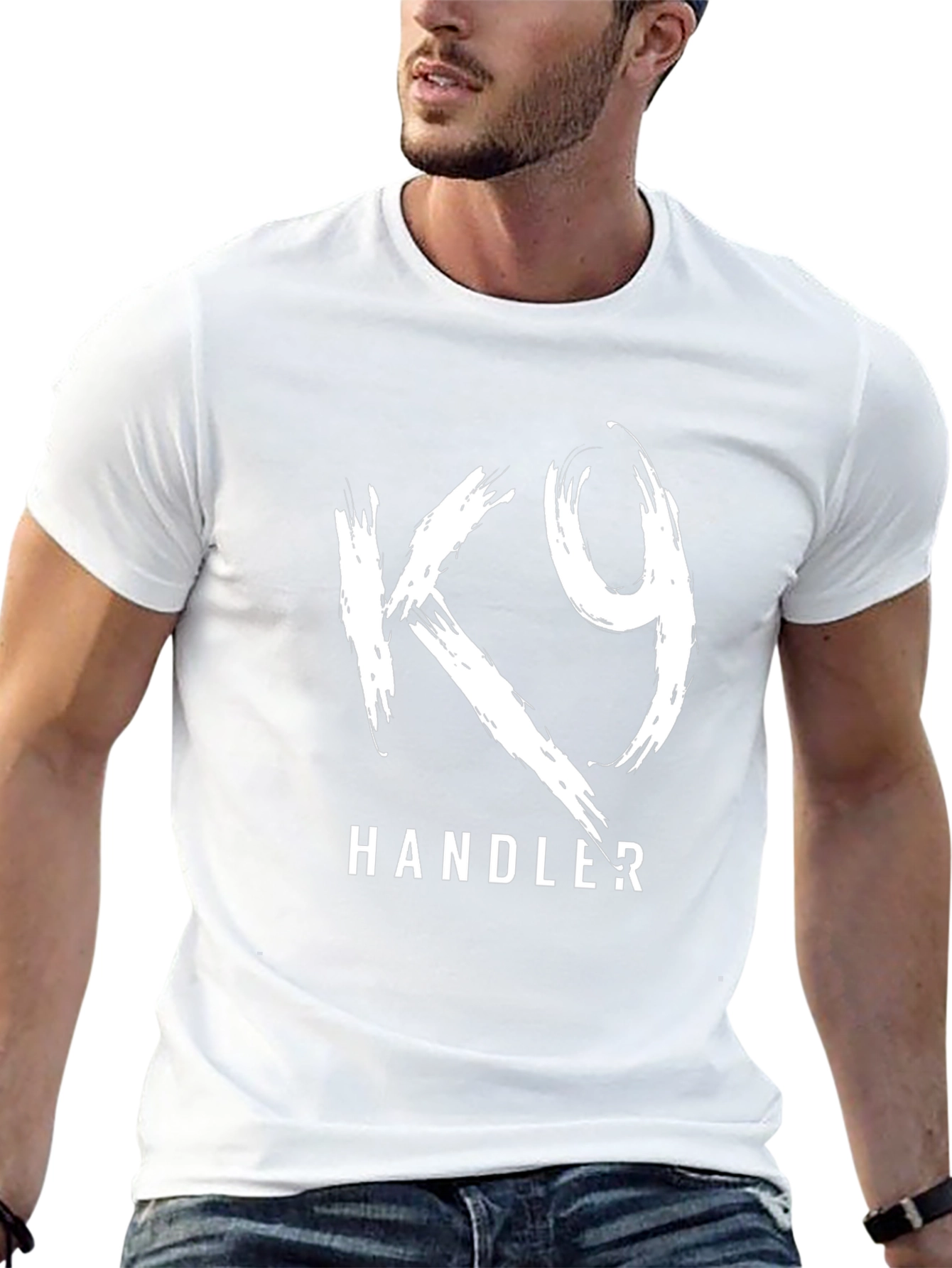 K9 Handler Graphic T-Shirt - Black Cotton Tee