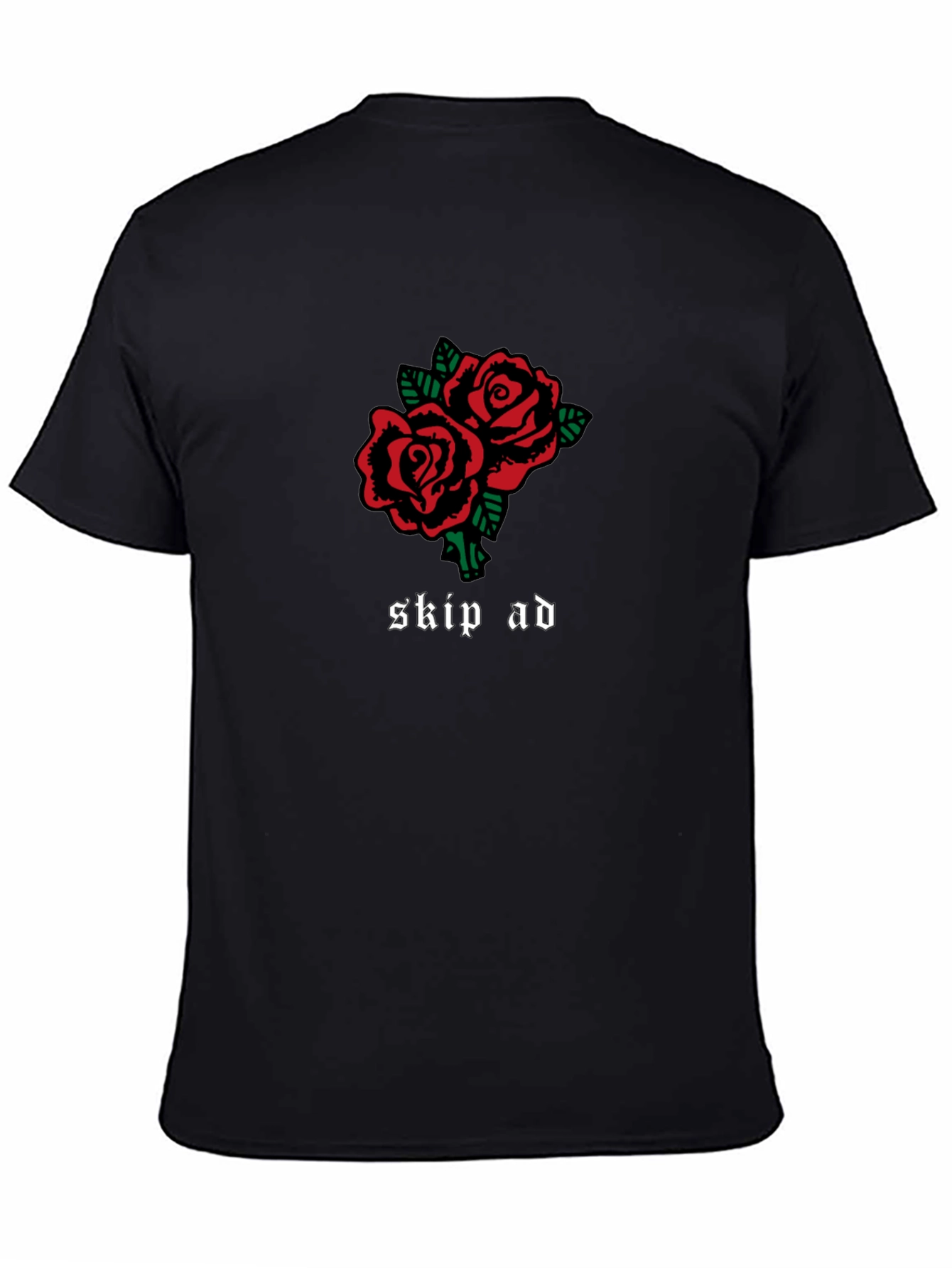 Skip Ad Rose Graphic T-Shirt - Black