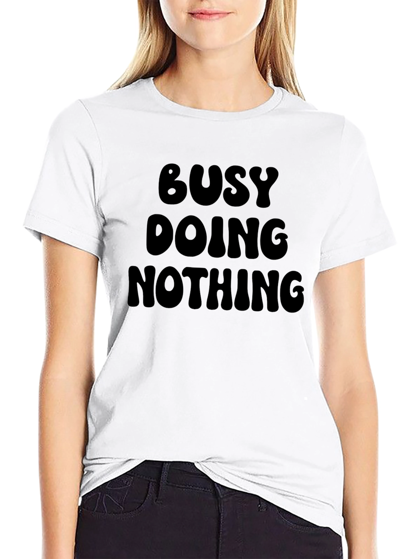 Busy Doing Nothing - Black Graphic T-Shirt
