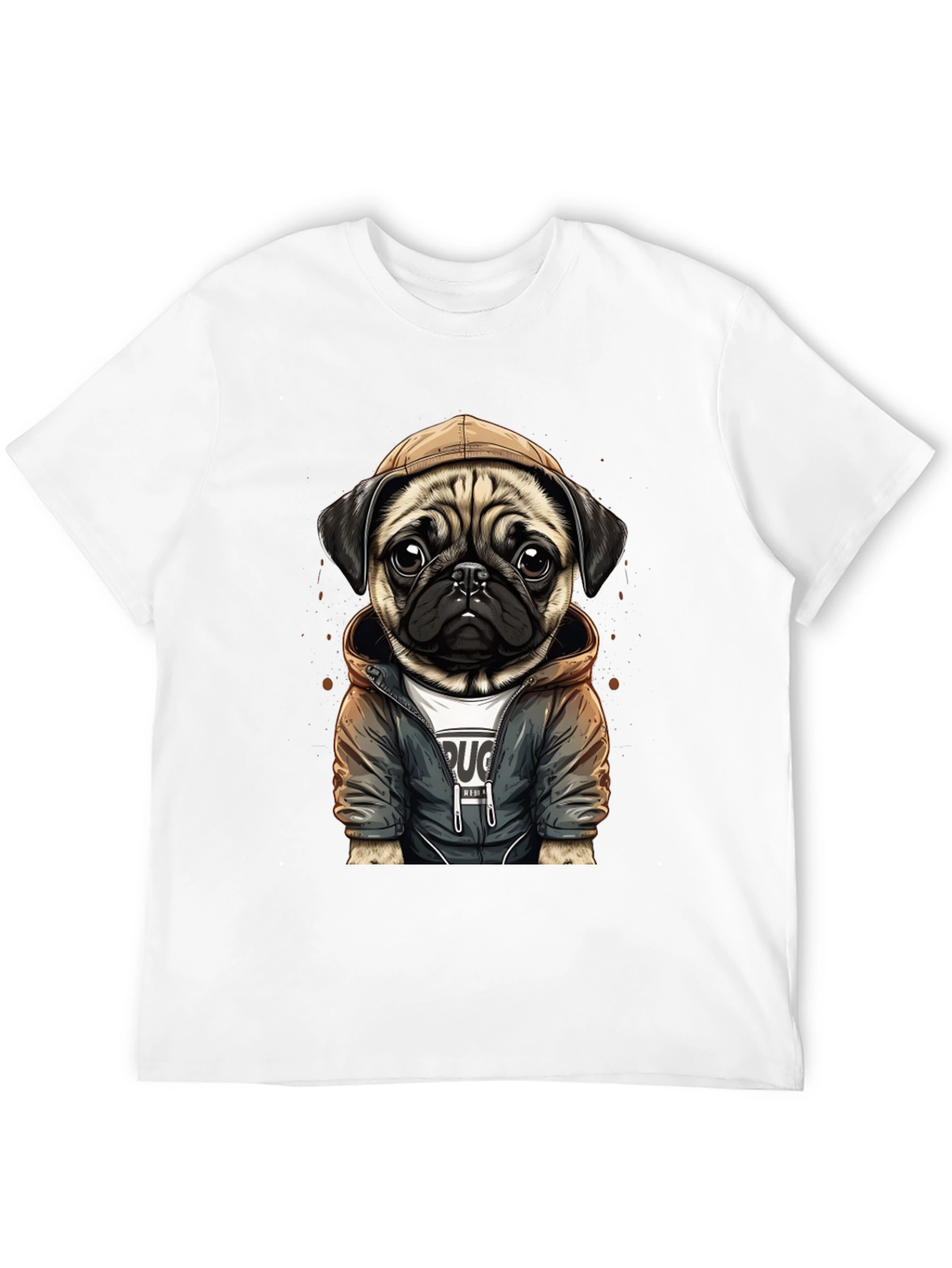 Pug in Hoodie Graphic T-Shirt - Unique Design