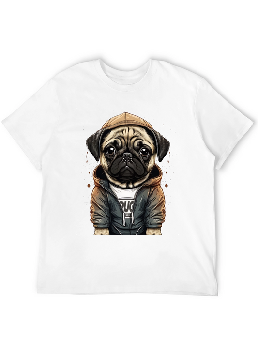 Pug in Hoodie Graphic T-Shirt - Unique Design