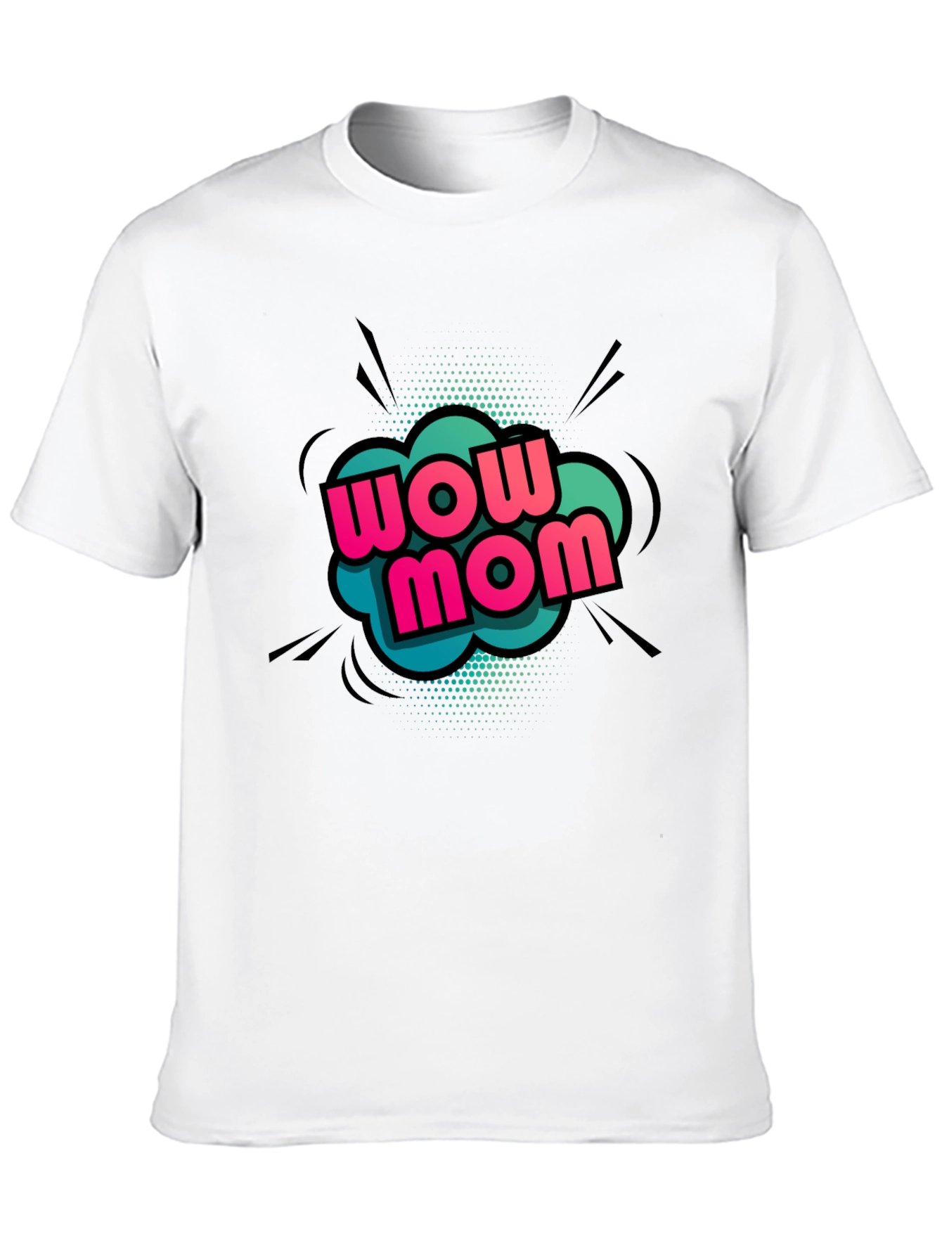 Wow Mom Graphic T-Shirt - Black Cotton Tee