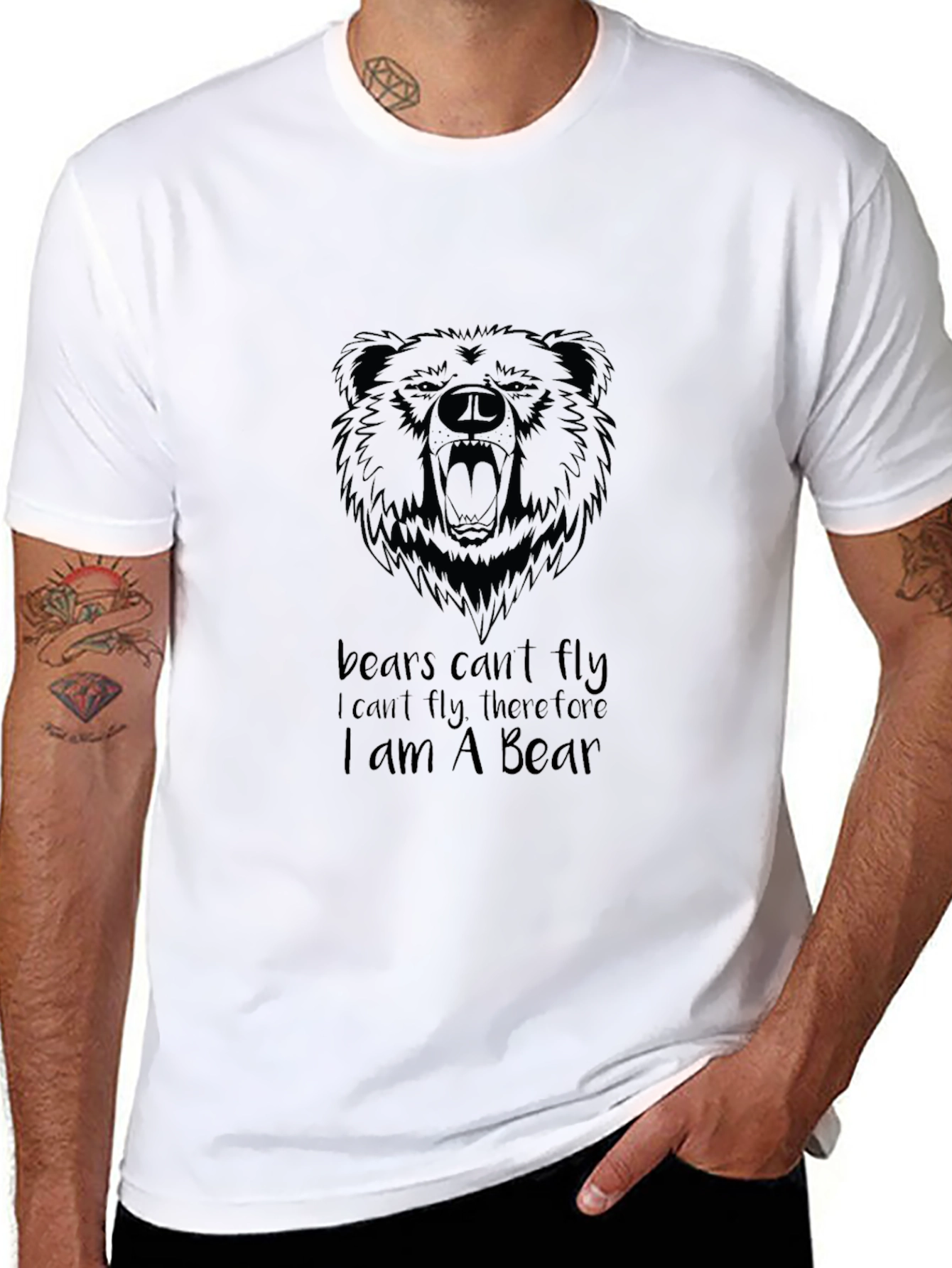 Bear Cant Fly T-Shirt | Funny Bear Lover Tee