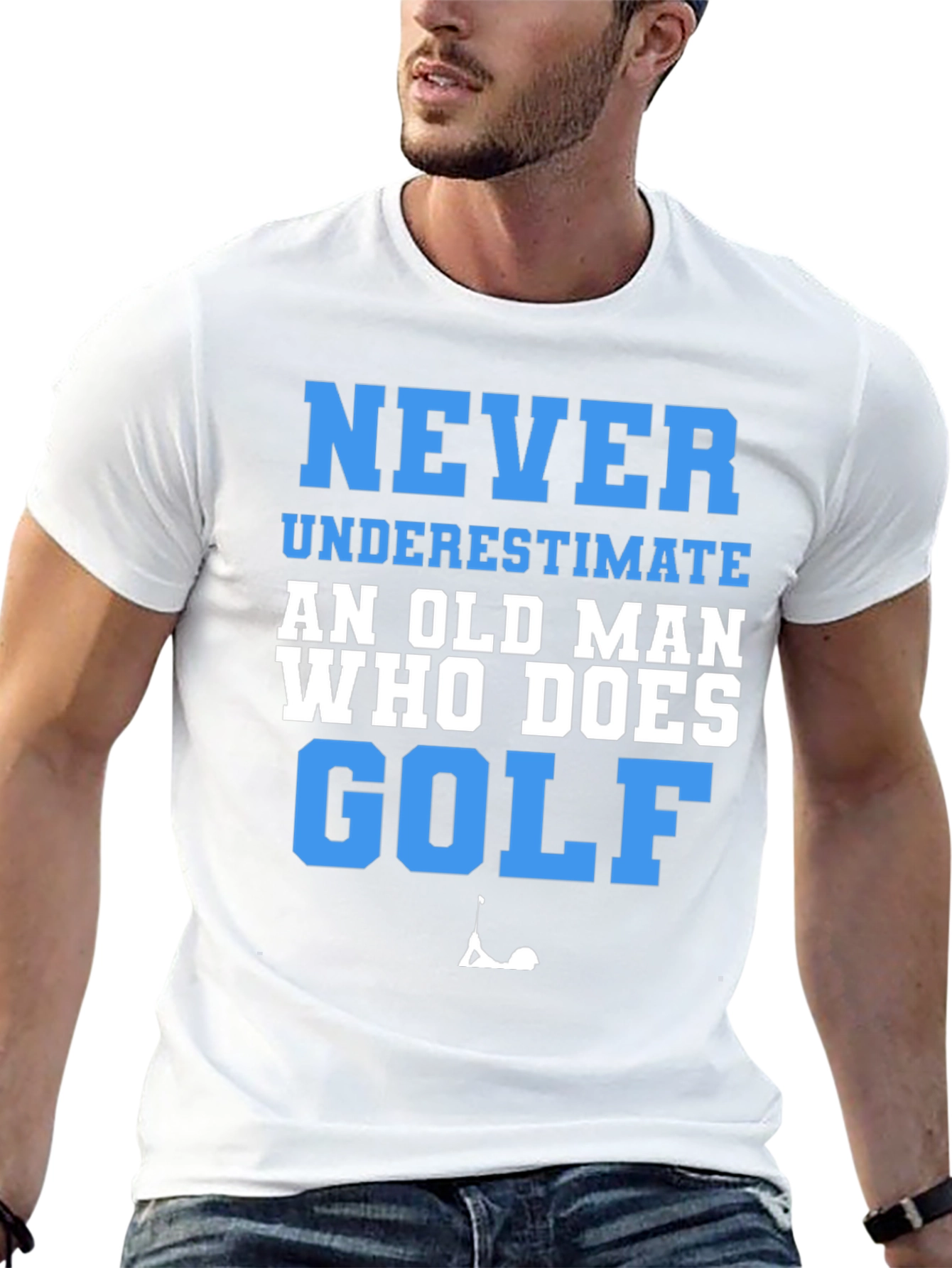 Never Underestimate Golf T-Shirt Funny Old Man Tee