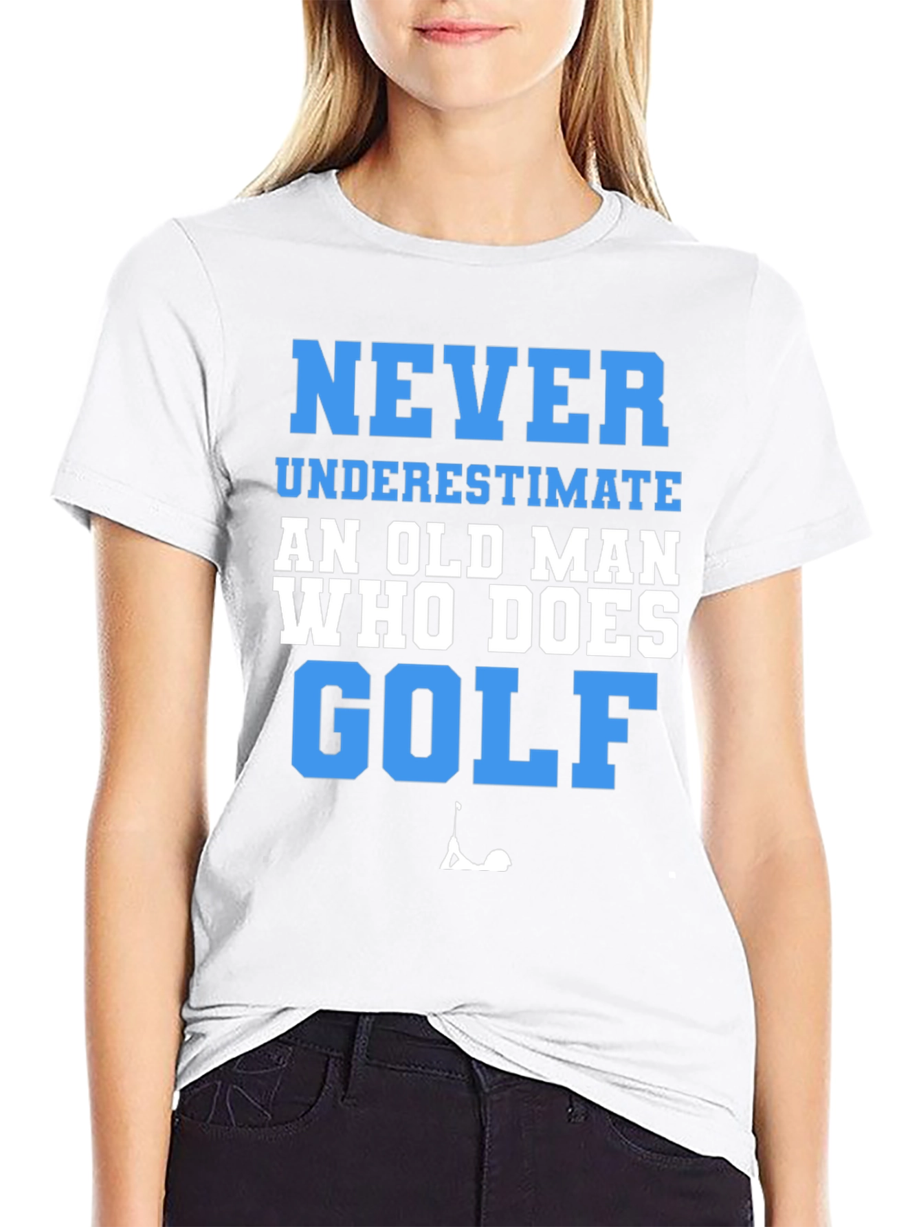 Never Underestimate Golf T-Shirt Funny Old Man Tee