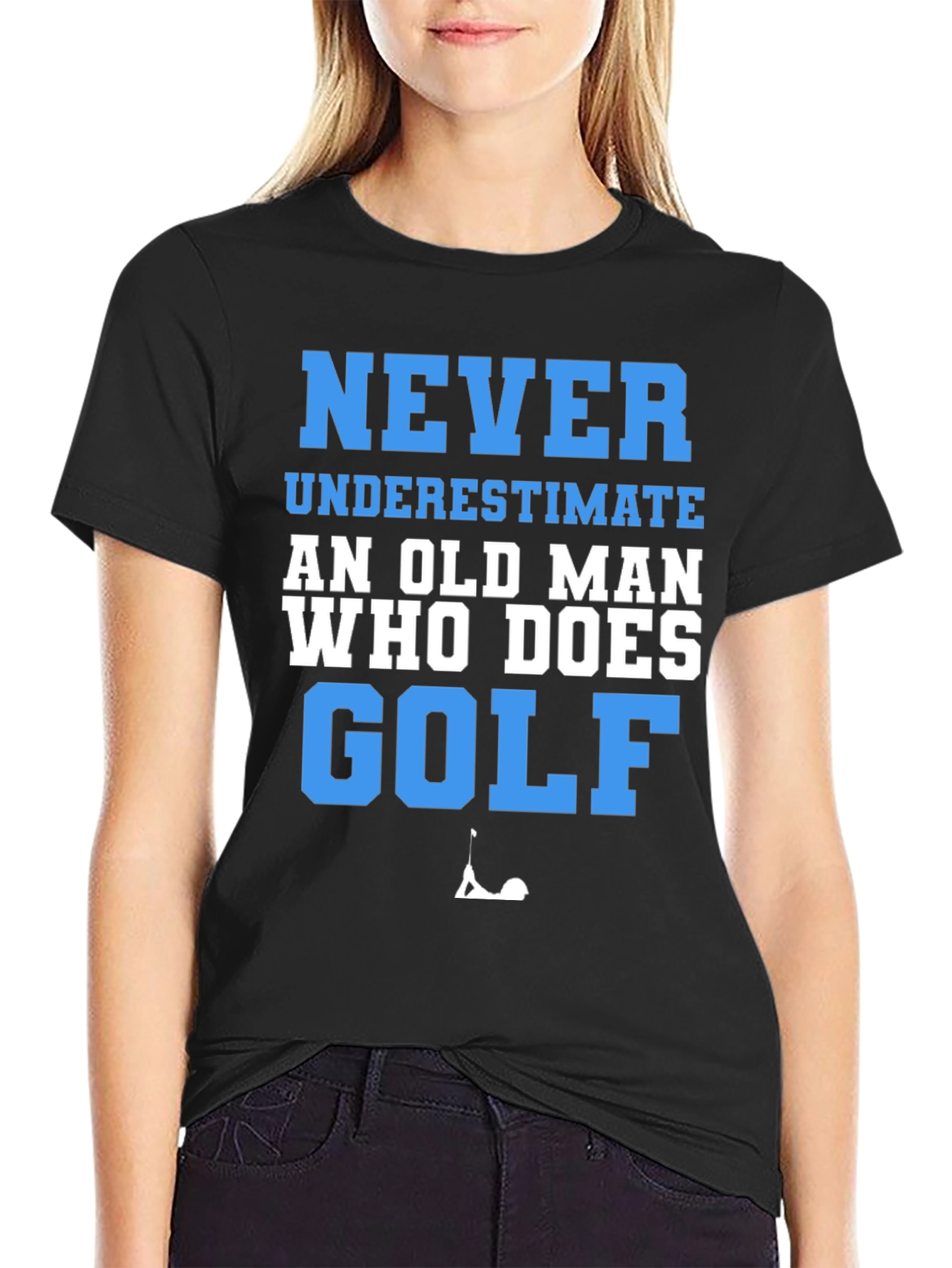 Never Underestimate Golf T-Shirt Funny Old Man Tee