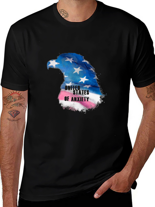 United States of Anxiety T-Shirt - Patriotic Eagle Design