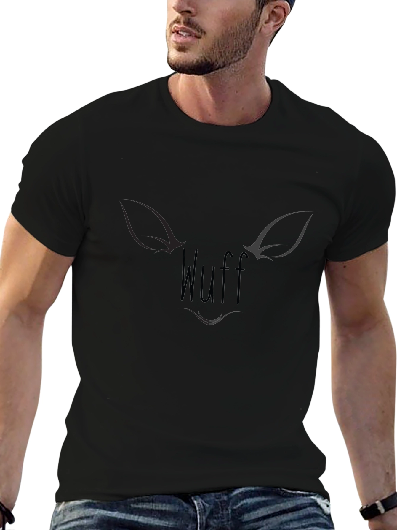 Black Wuff Graphic Tee - Stylish Comfort