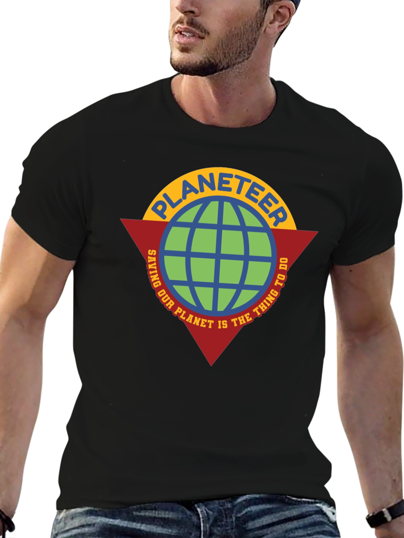 Planeteer Saving Earth Tee - Retro Graphic T-Shirt