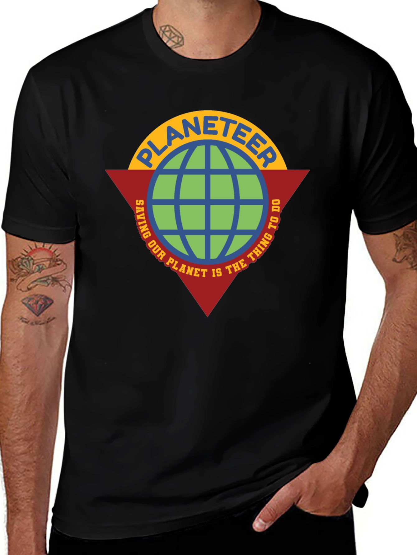 Planeteer Saving Earth Tee - Retro Graphic T-Shirt
