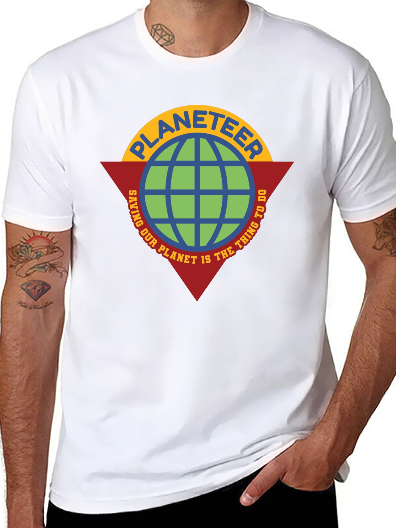 Planeteer Saving Earth Tee - Retro Graphic T-Shirt