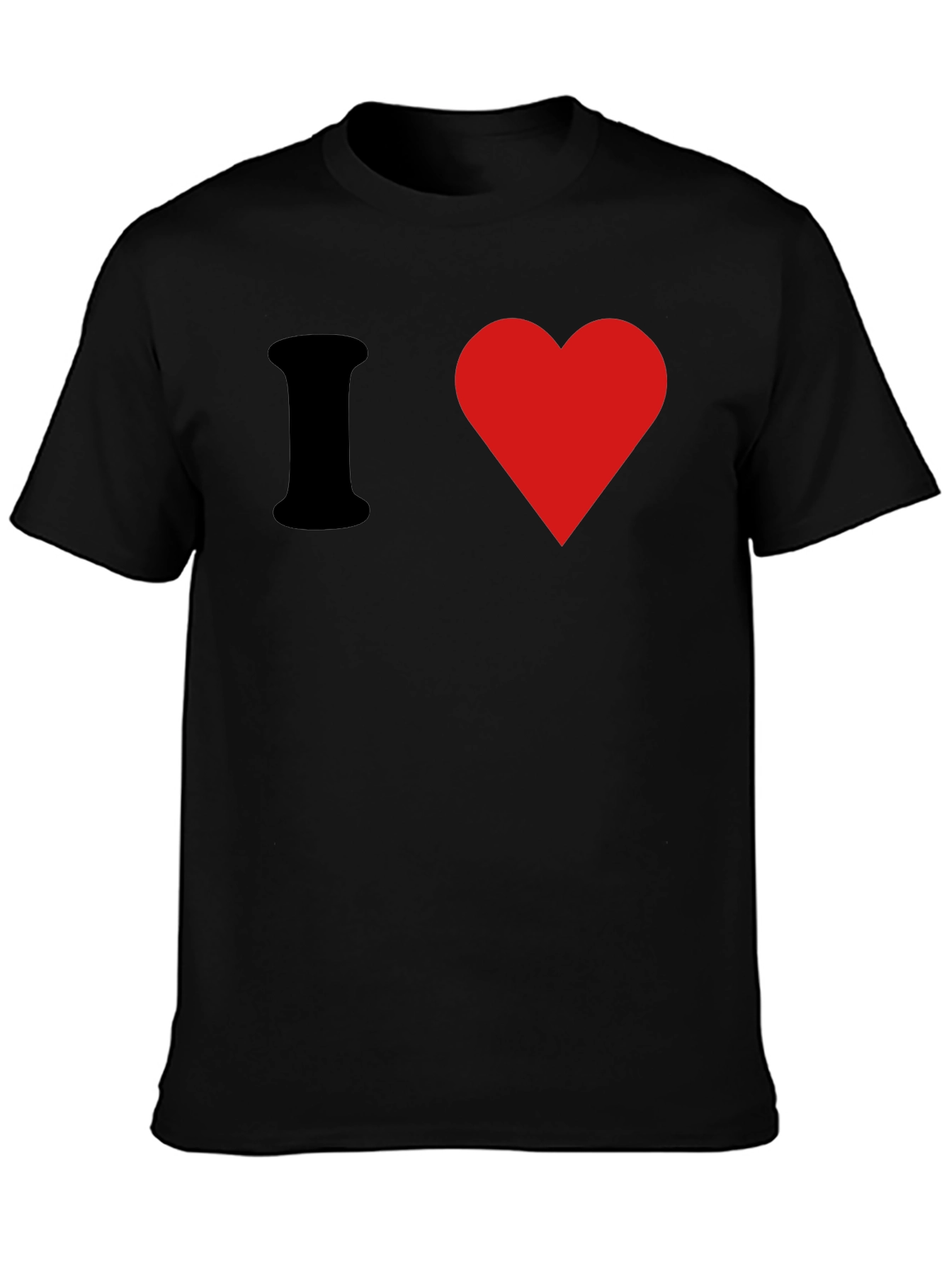I Heart Graphic Tee - Black Cotton T-Shirt