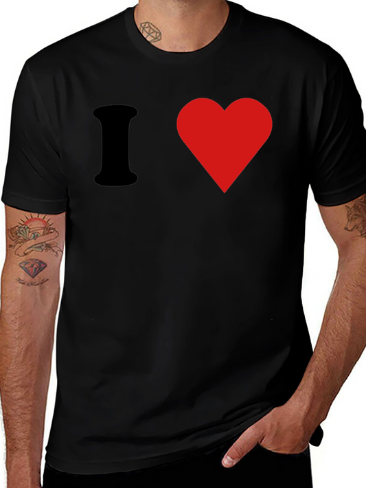 I Heart Graphic Tee - Black Cotton T-Shirt