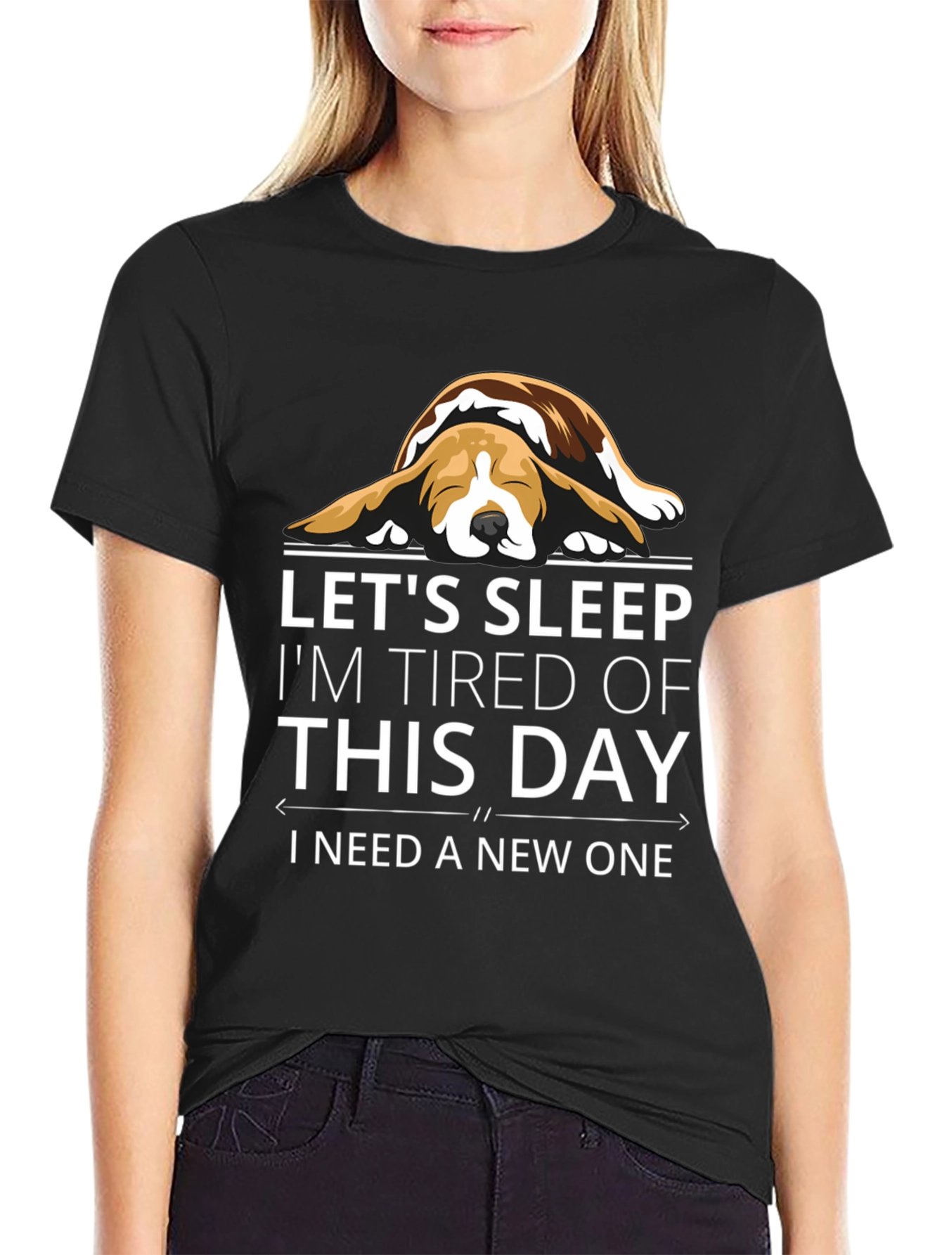 Lets Sleep Funny Dog T-Shirt