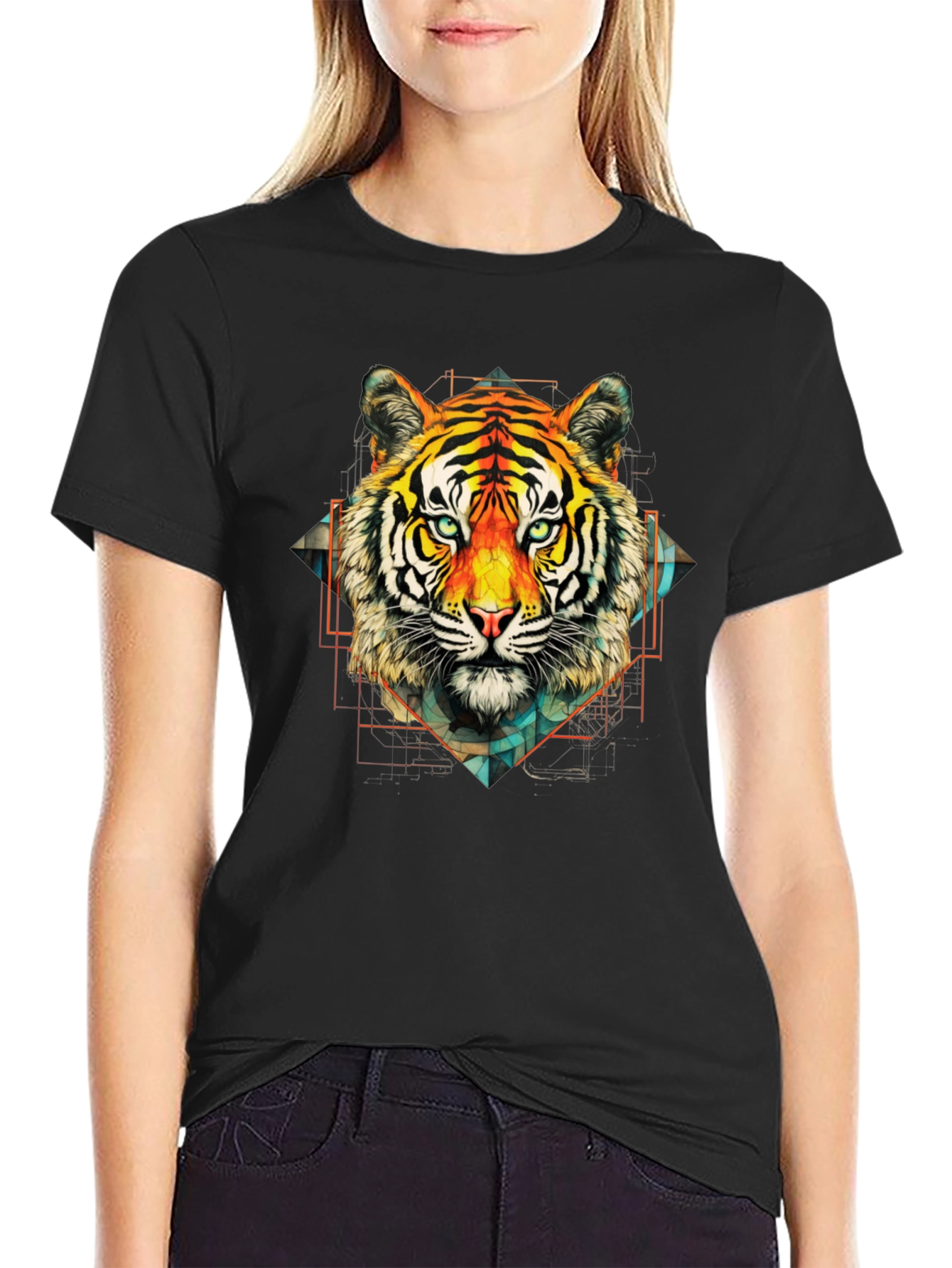 Tiger Graphic Black Tee