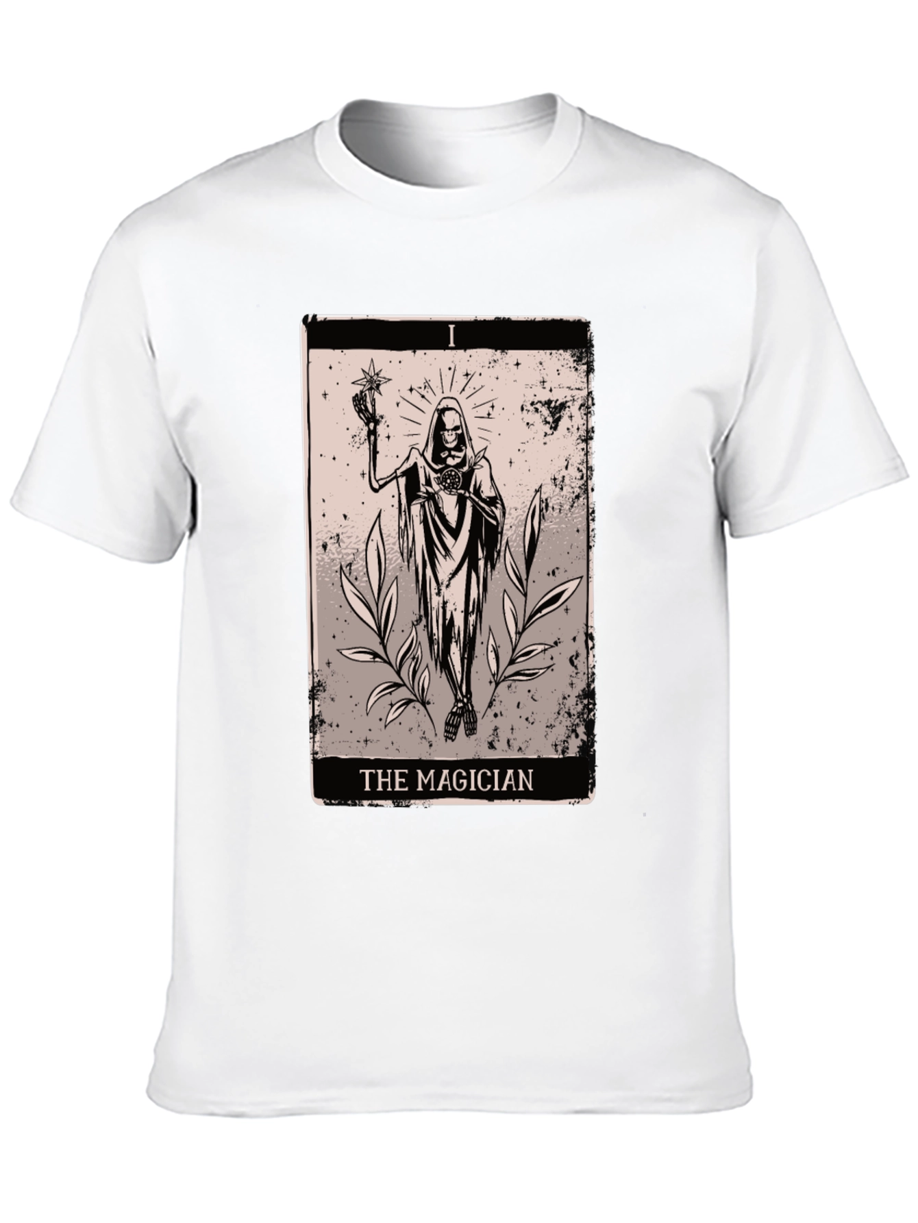 Magician Tarot Card Graphic Tee - Black Cotton T-Shirt