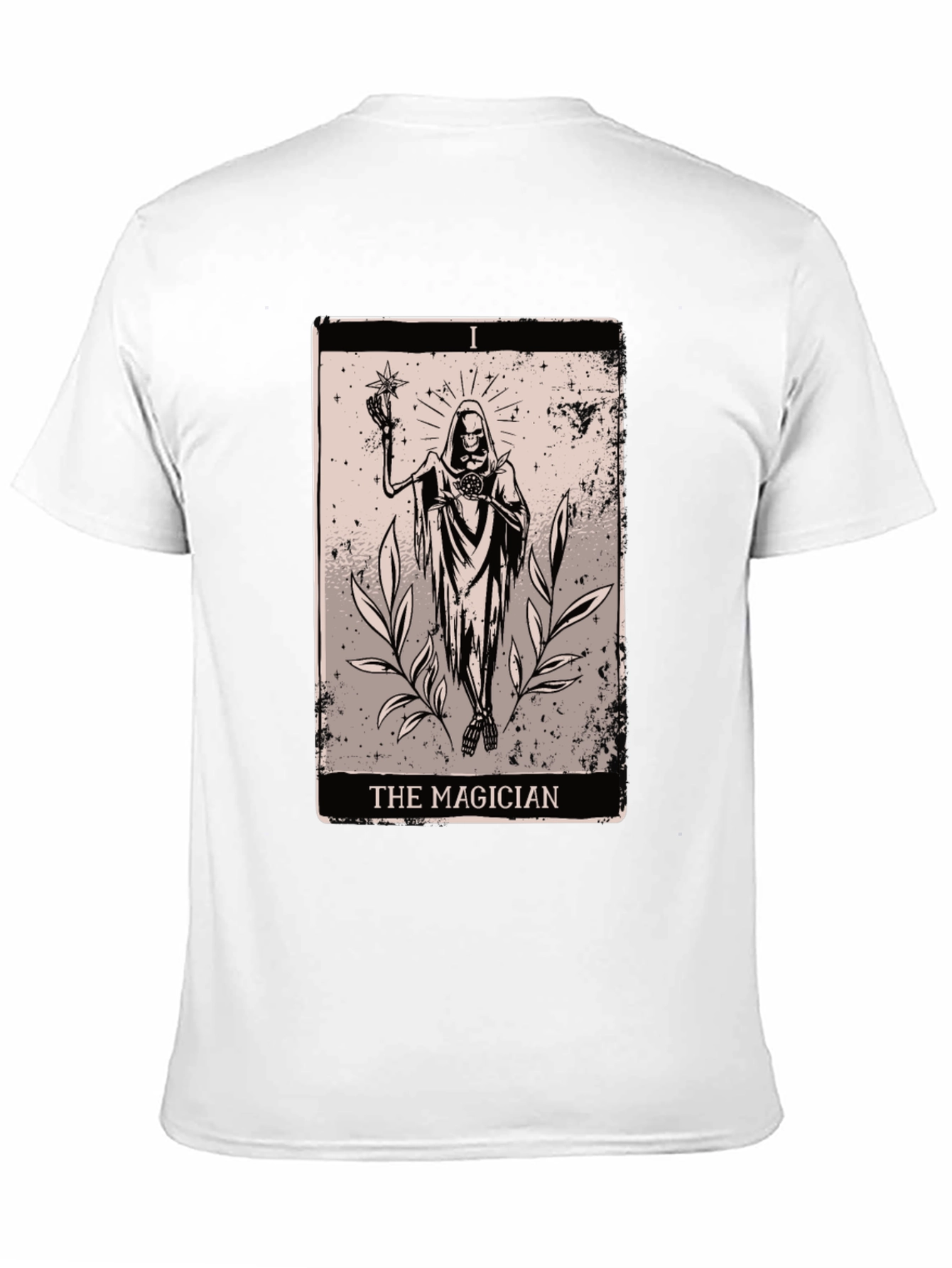 Magician Tarot Card Graphic Tee - Black Cotton T-Shirt