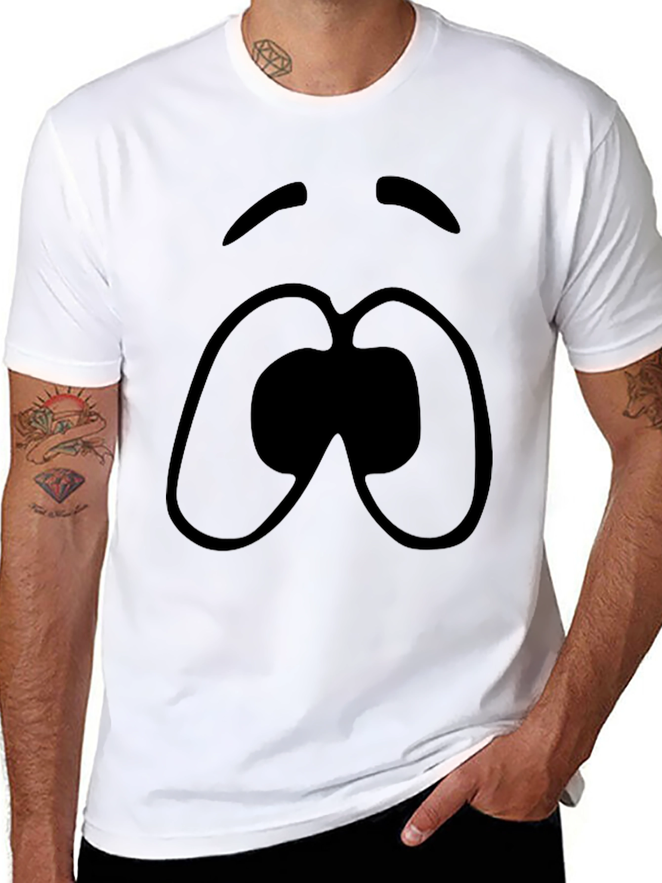 Cartoon Sad Face T-Shirt - Unisex Graphic Tee