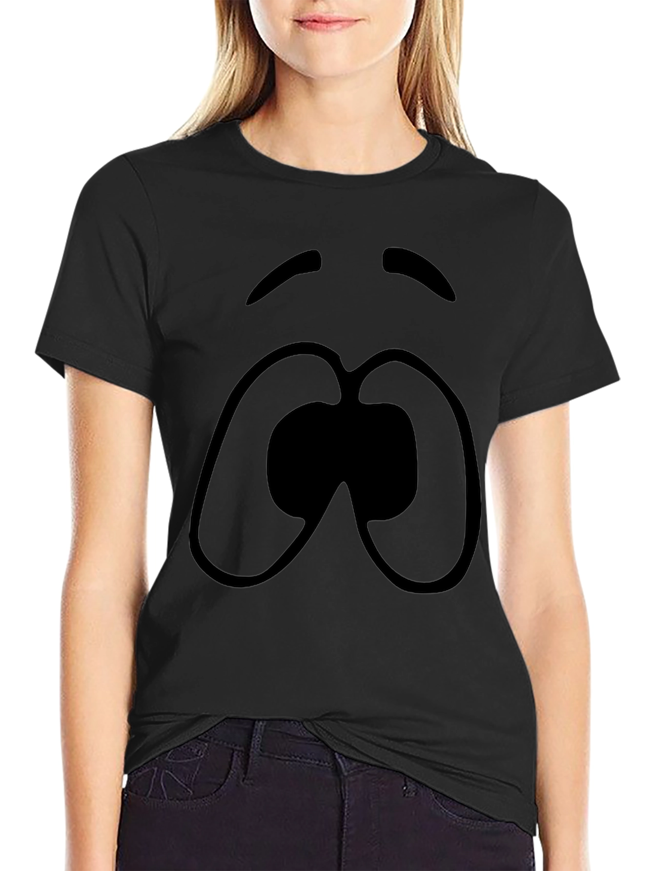Cartoon Sad Face T-Shirt - Unisex Graphic Tee