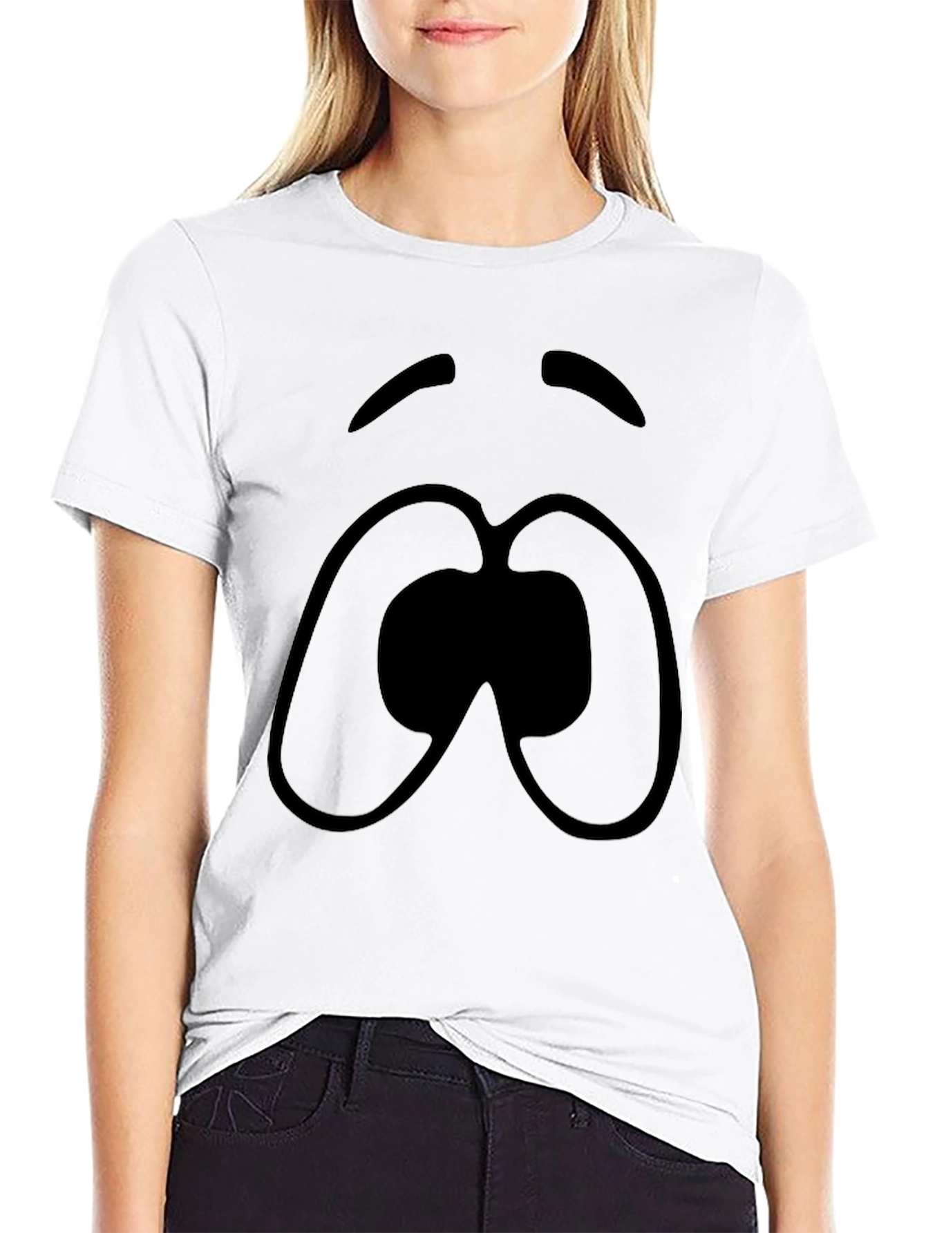 Cartoon Sad Face T-Shirt - Unisex Graphic Tee