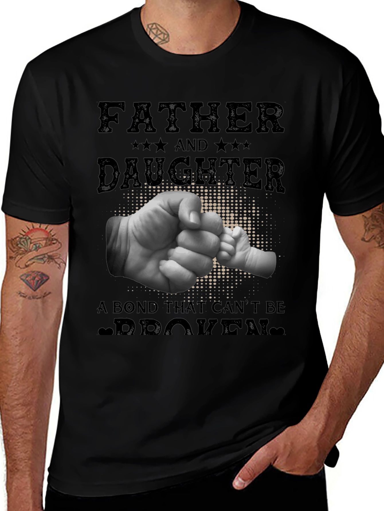 Father & Daughter Bond Graphic Tee - Black