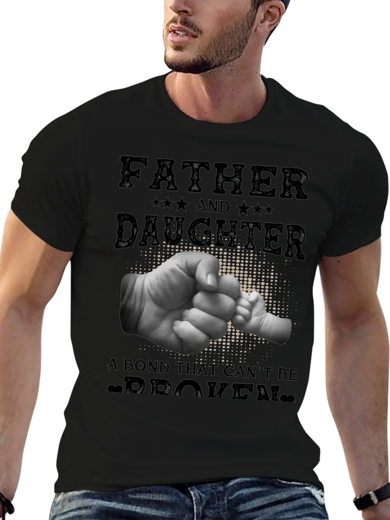 Father & Daughter Bond Graphic Tee - Black