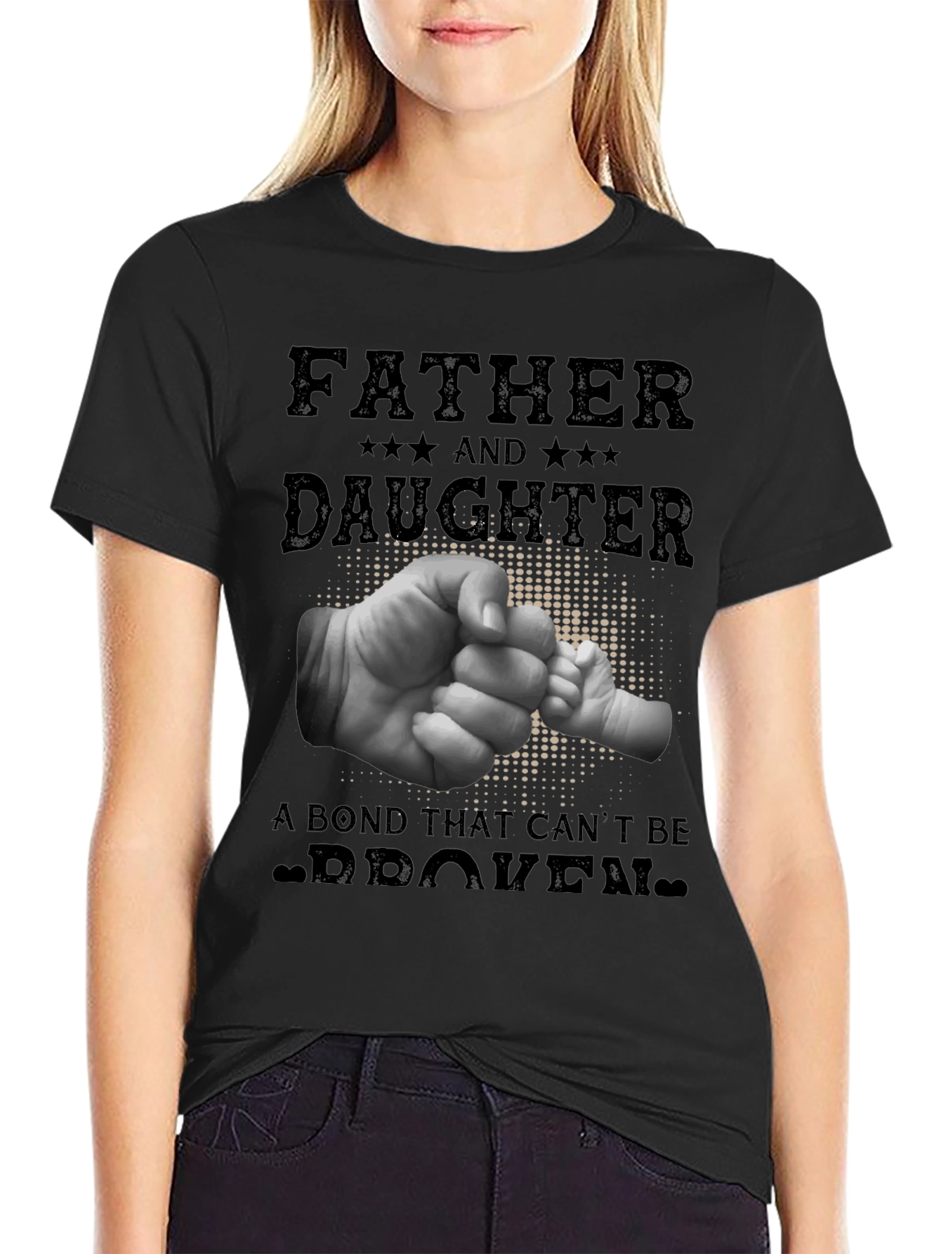 Father & Daughter Bond Graphic Tee - Black