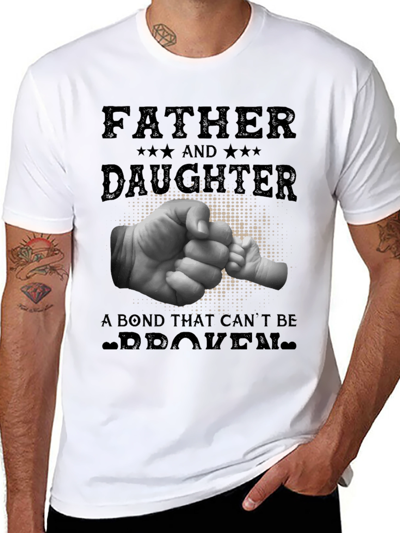Father & Daughter Bond Graphic Tee - Black
