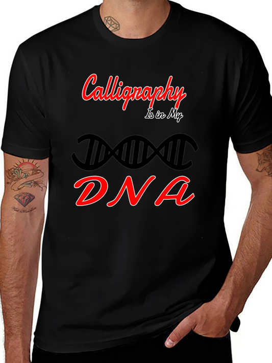 Calligraphy DNA Graphic Tee - Artistic Expression