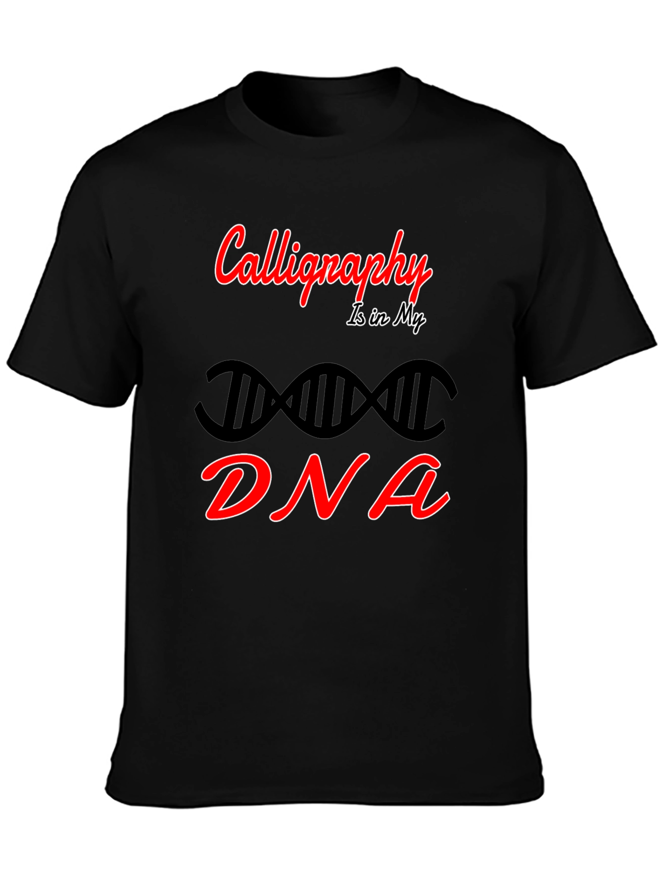 Calligraphy DNA Graphic Tee - Artistic Expression