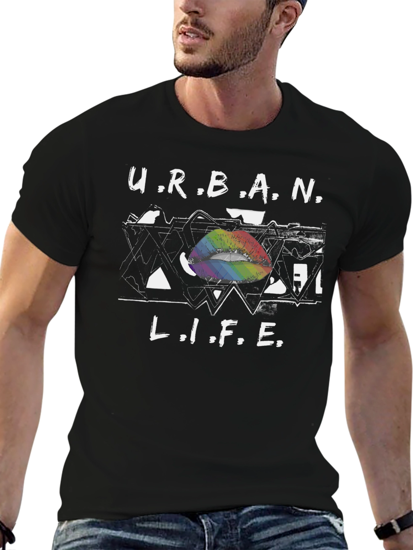 Urban Life Rainbow Lips T-Shirt