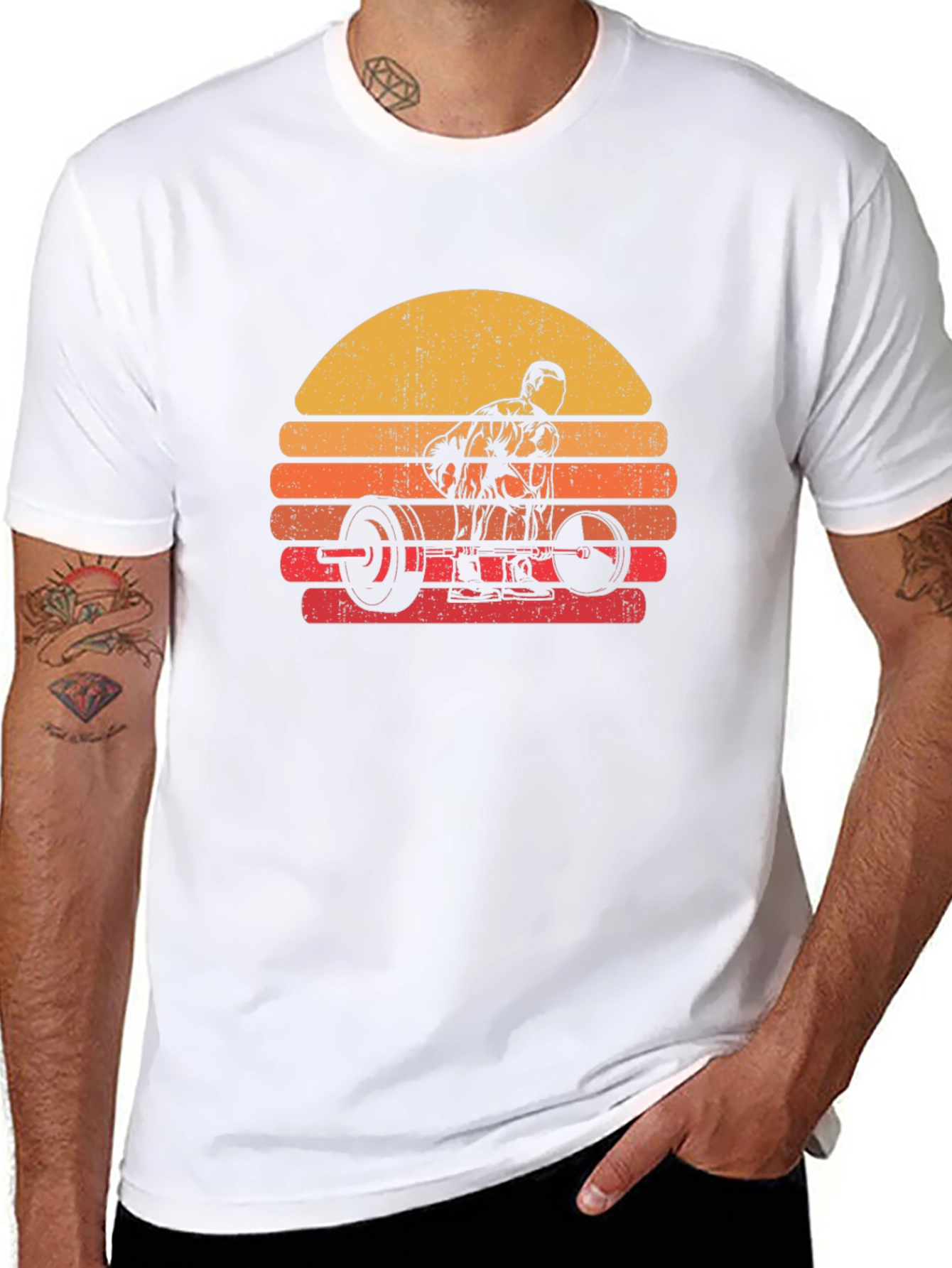Retro Sunset Deadlift T-Shirt