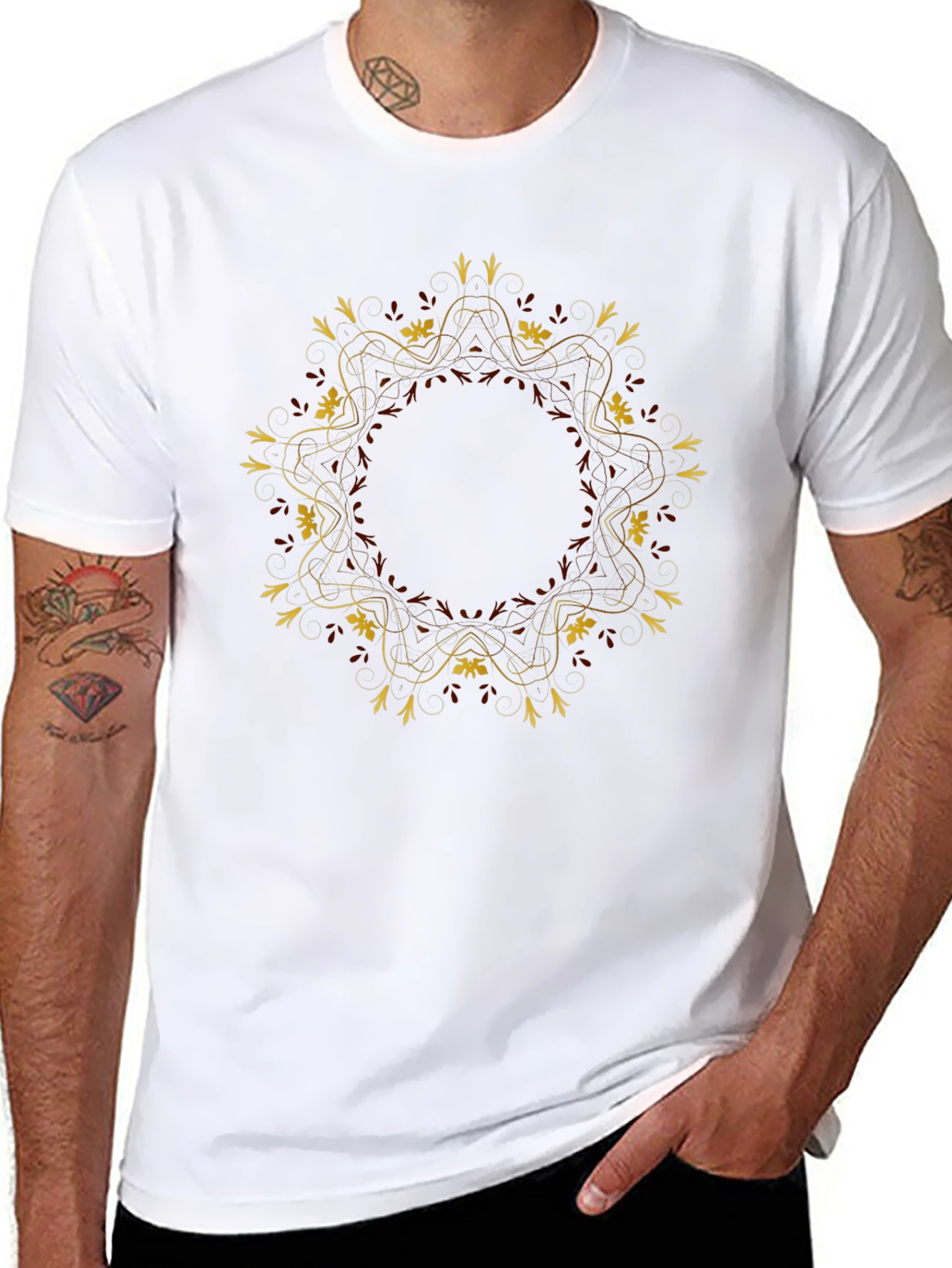 Elegant Mandala Graphic T-Shirt - Unisex Black Tee
