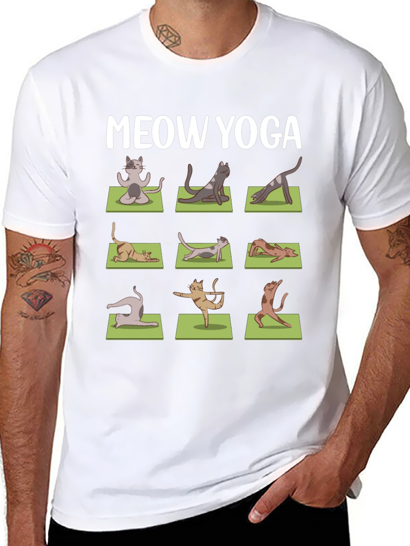 Meow Yoga T-Shirt - Cat Poses