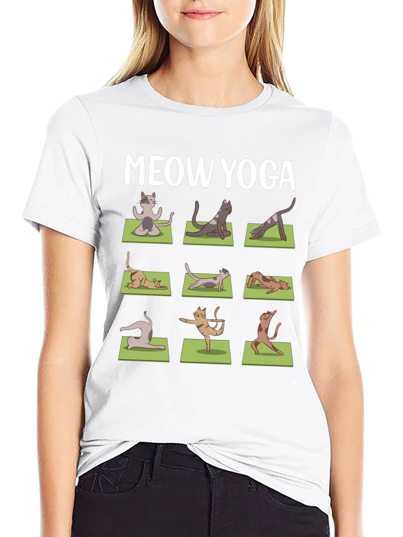 Meow Yoga T-Shirt - Cat Poses