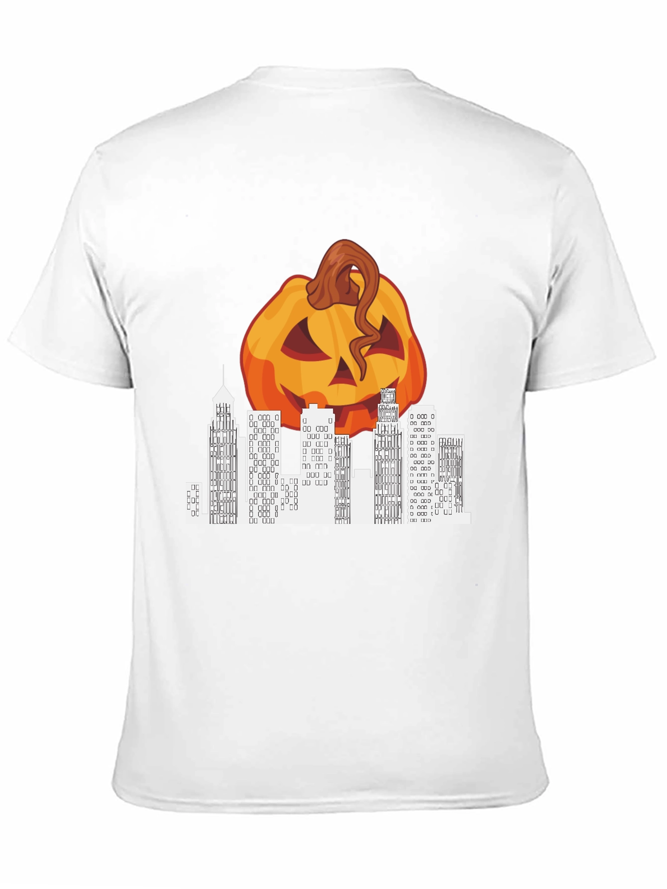 Halloween Pumpkin Cityscape Graphic Tee