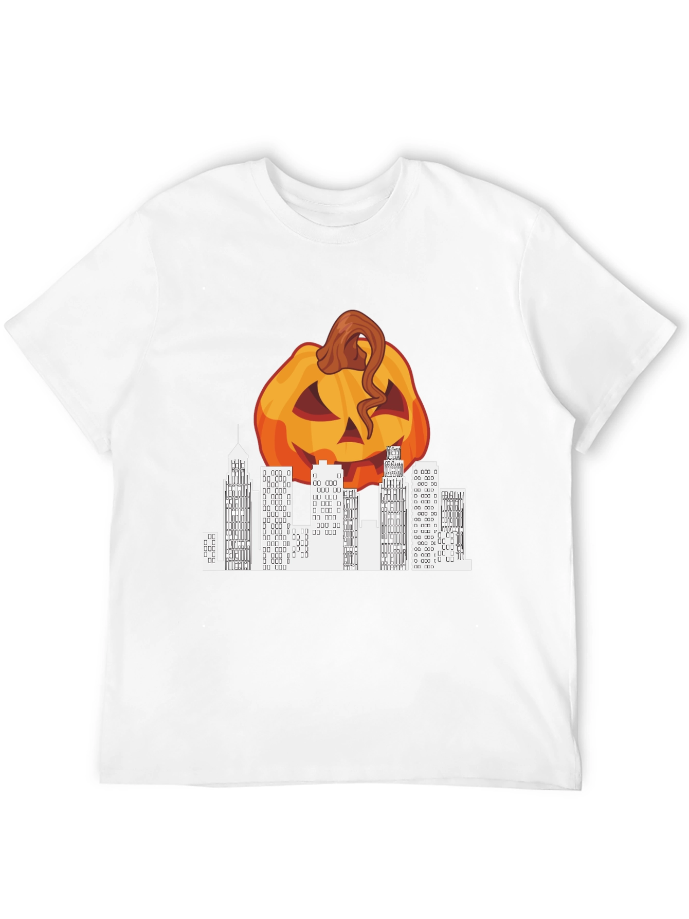 Halloween Pumpkin Cityscape Graphic Tee