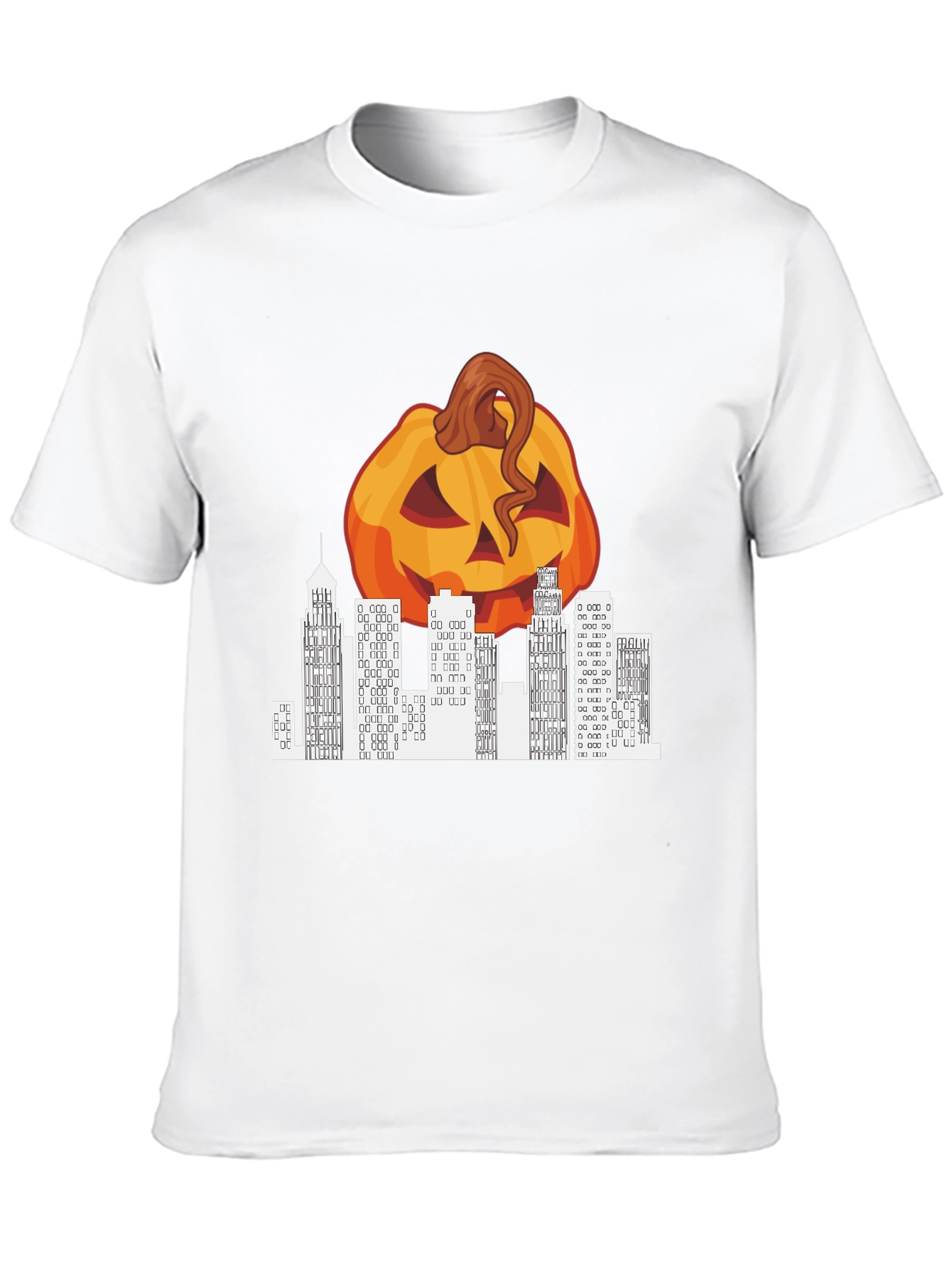 Halloween Pumpkin Cityscape Graphic Tee