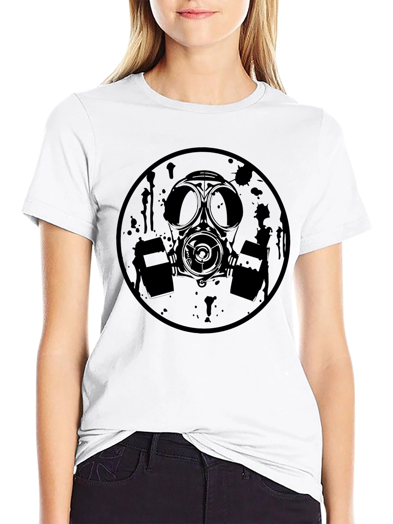 Gas Mask Graphic Print T-Shirt - Bold Statement Tee