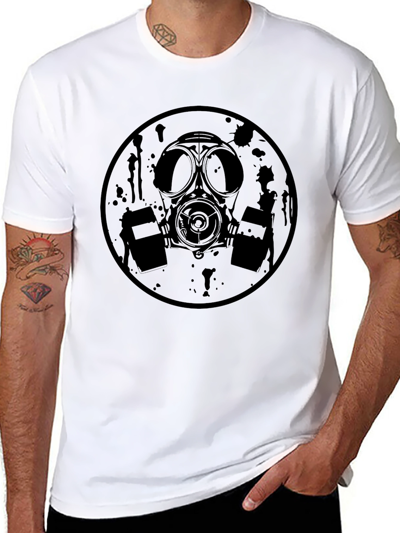 Gas Mask Graphic Print T-Shirt - Bold Statement Tee