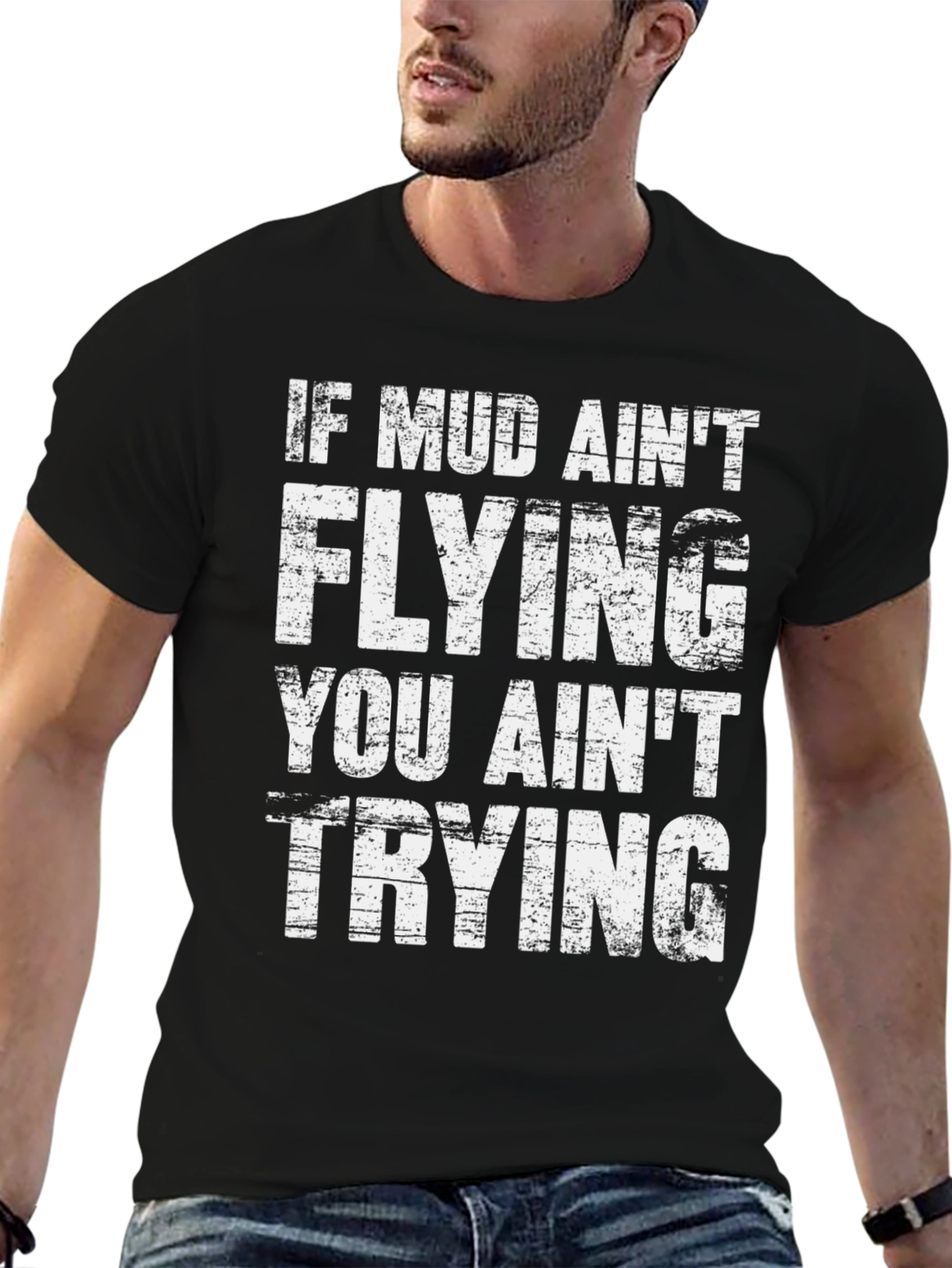 Mud Aint Flying Mens Graphic Tee - Black