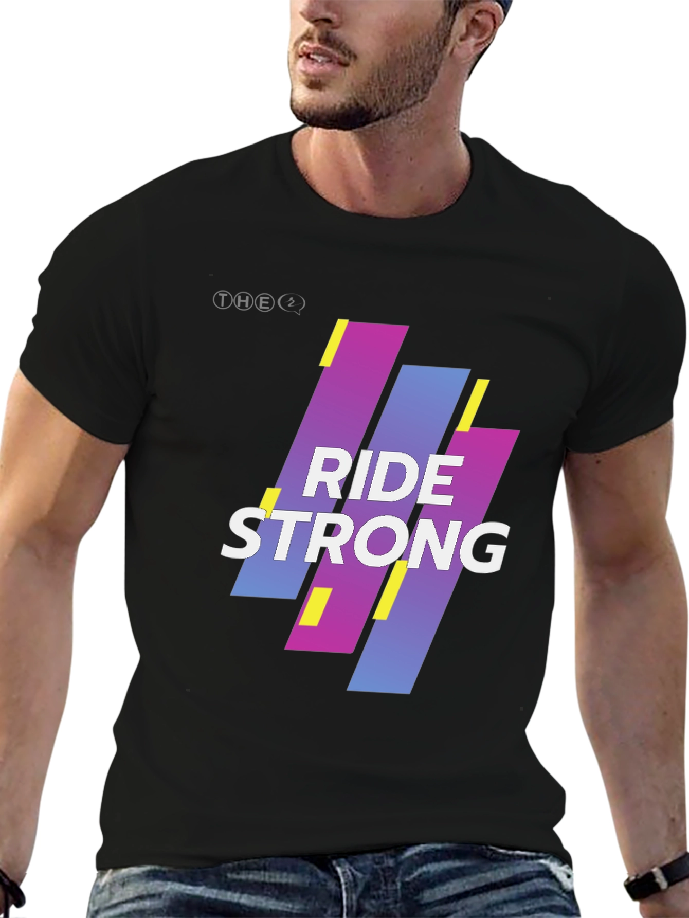 Ride Strong Graphic Tee - Black Cotton Blend