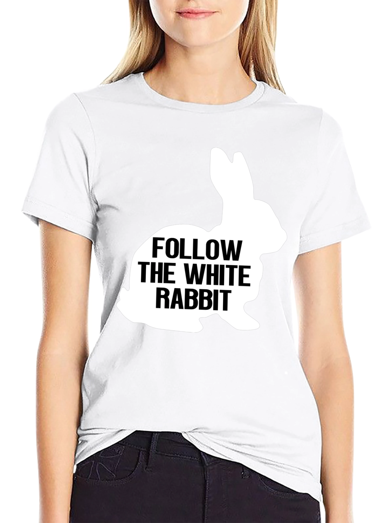 Follow The White Rabbit Graphic T-Shirt
