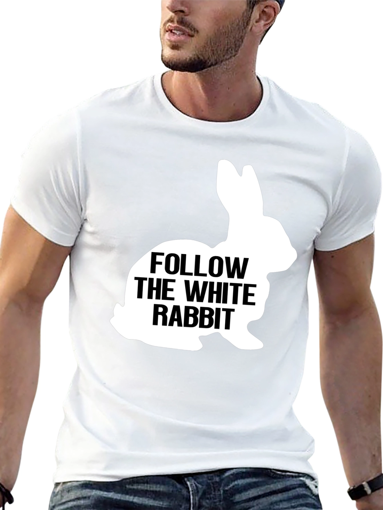 Follow The White Rabbit Graphic T-Shirt