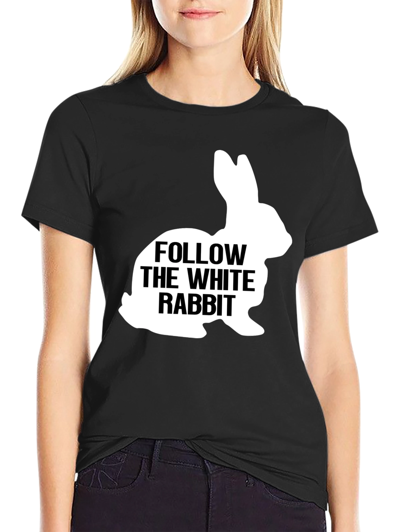 Follow The White Rabbit Graphic T-Shirt