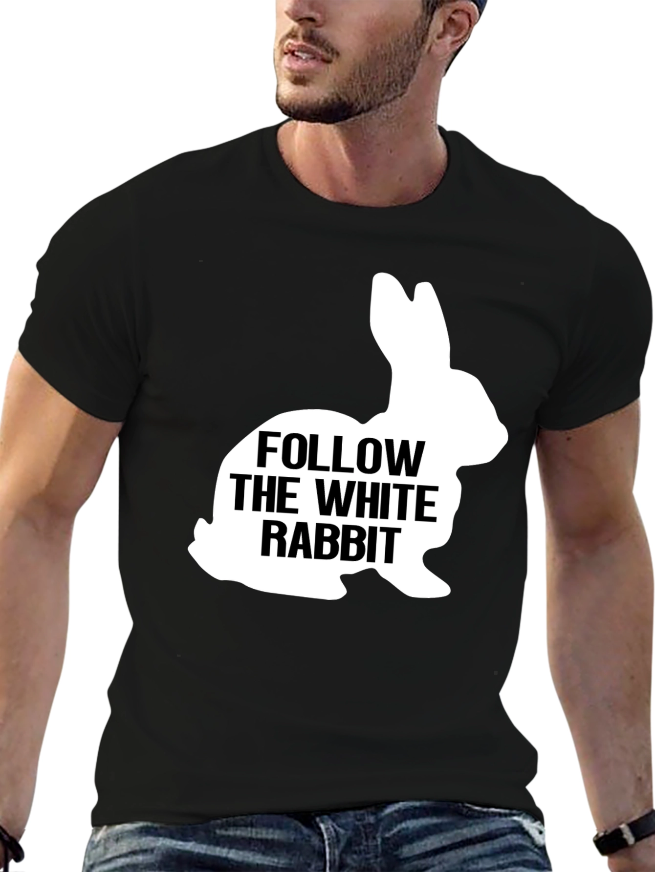 Follow The White Rabbit Graphic T-Shirt