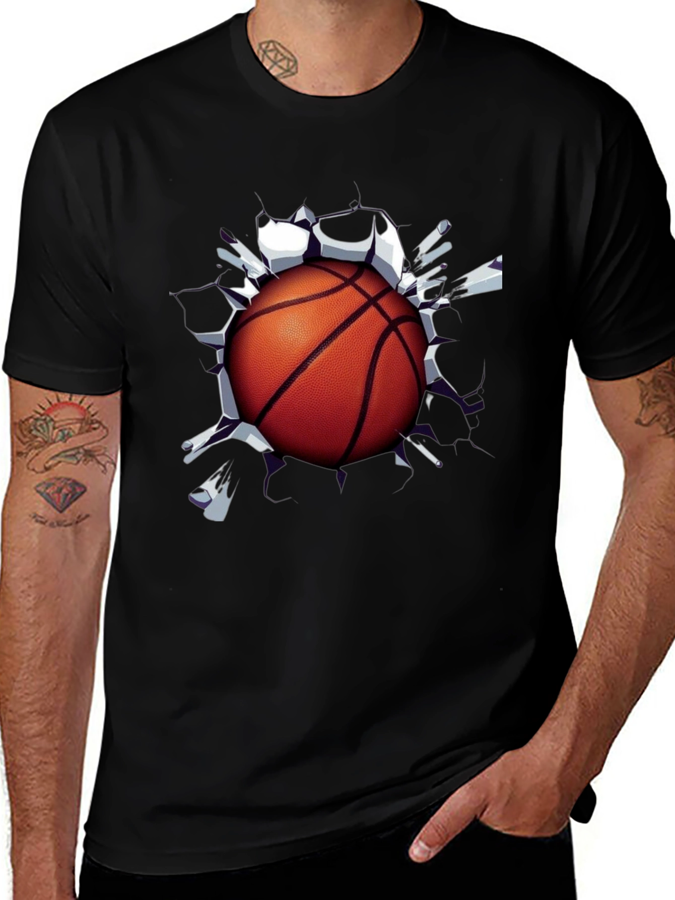 Basketball Through Shirt Graphic Tee