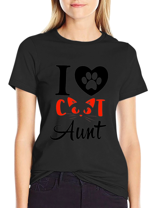 I Love Cat Aunt T-Shirt - Cute Cat Lover Tee