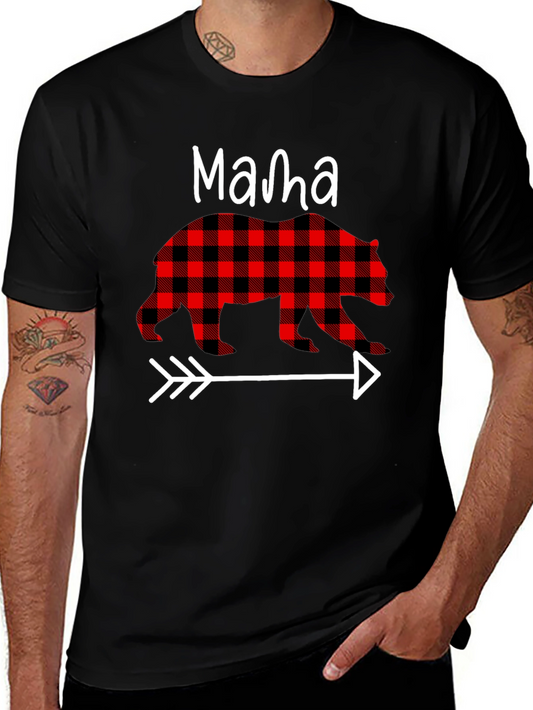 Mama Bear Plaid Arrow Graphic Tee