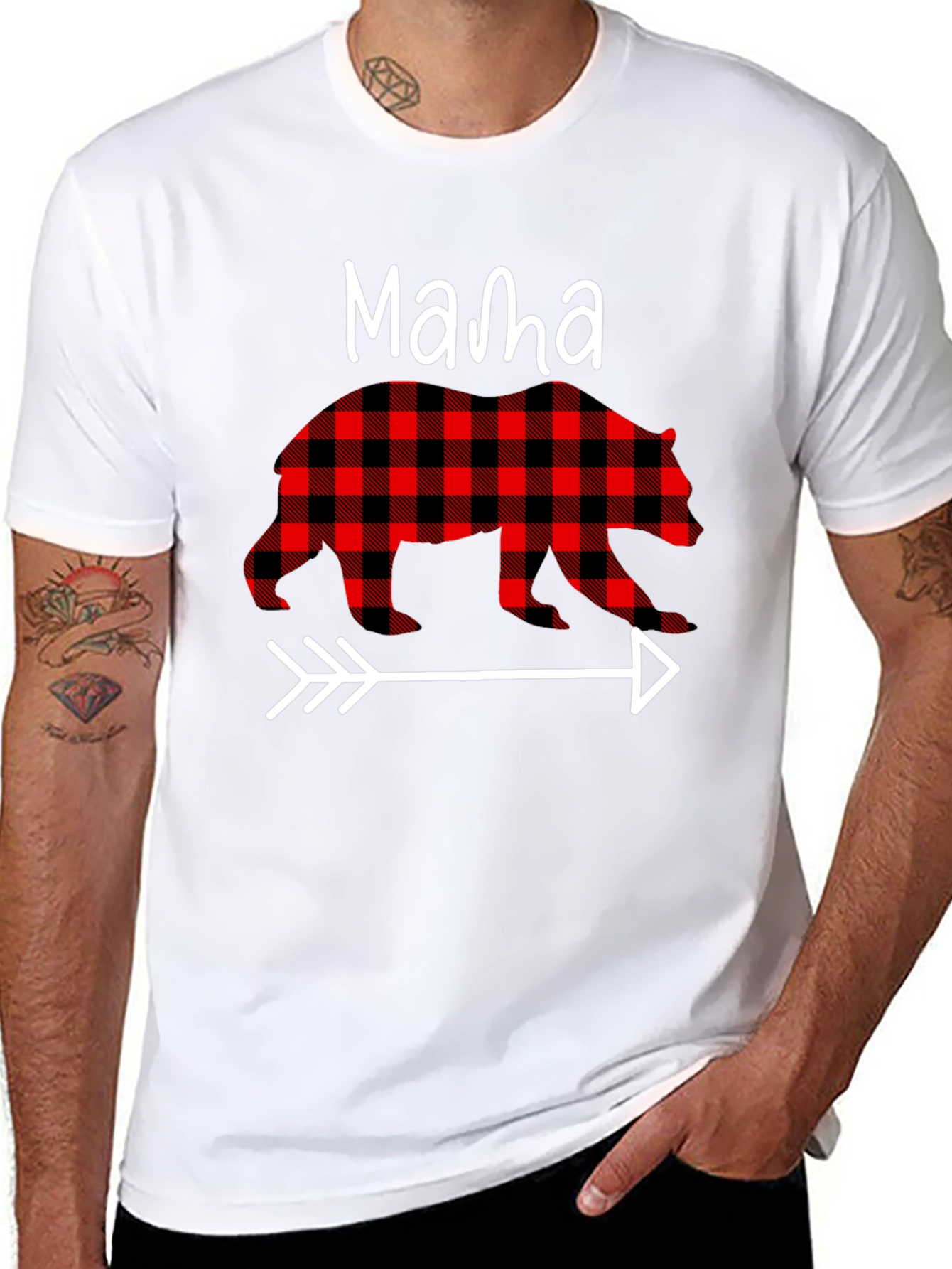 Mama Bear Plaid Arrow Graphic Tee